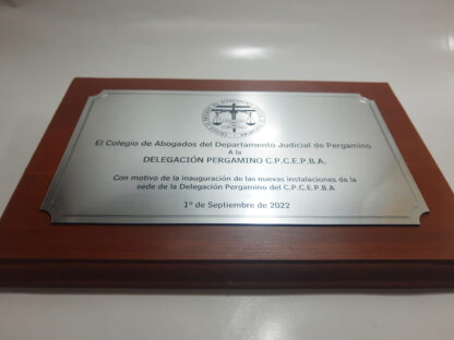 Placas Protocolares - Distinciones - grabado laser - Imagen 4