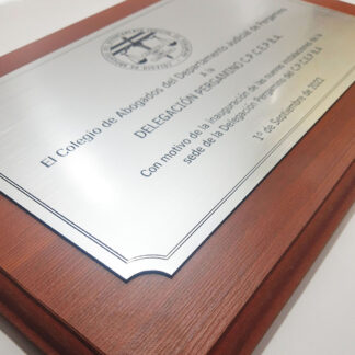 Placas Protocolares - Distinciones - grabado laser